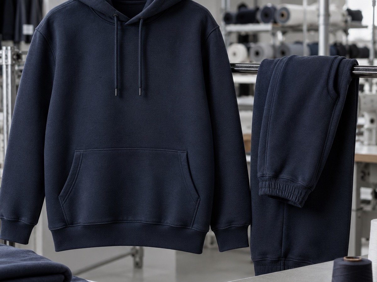 Sudadera con capucha y pants de referencia en color sólido
